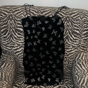 Butterfly black mini dress